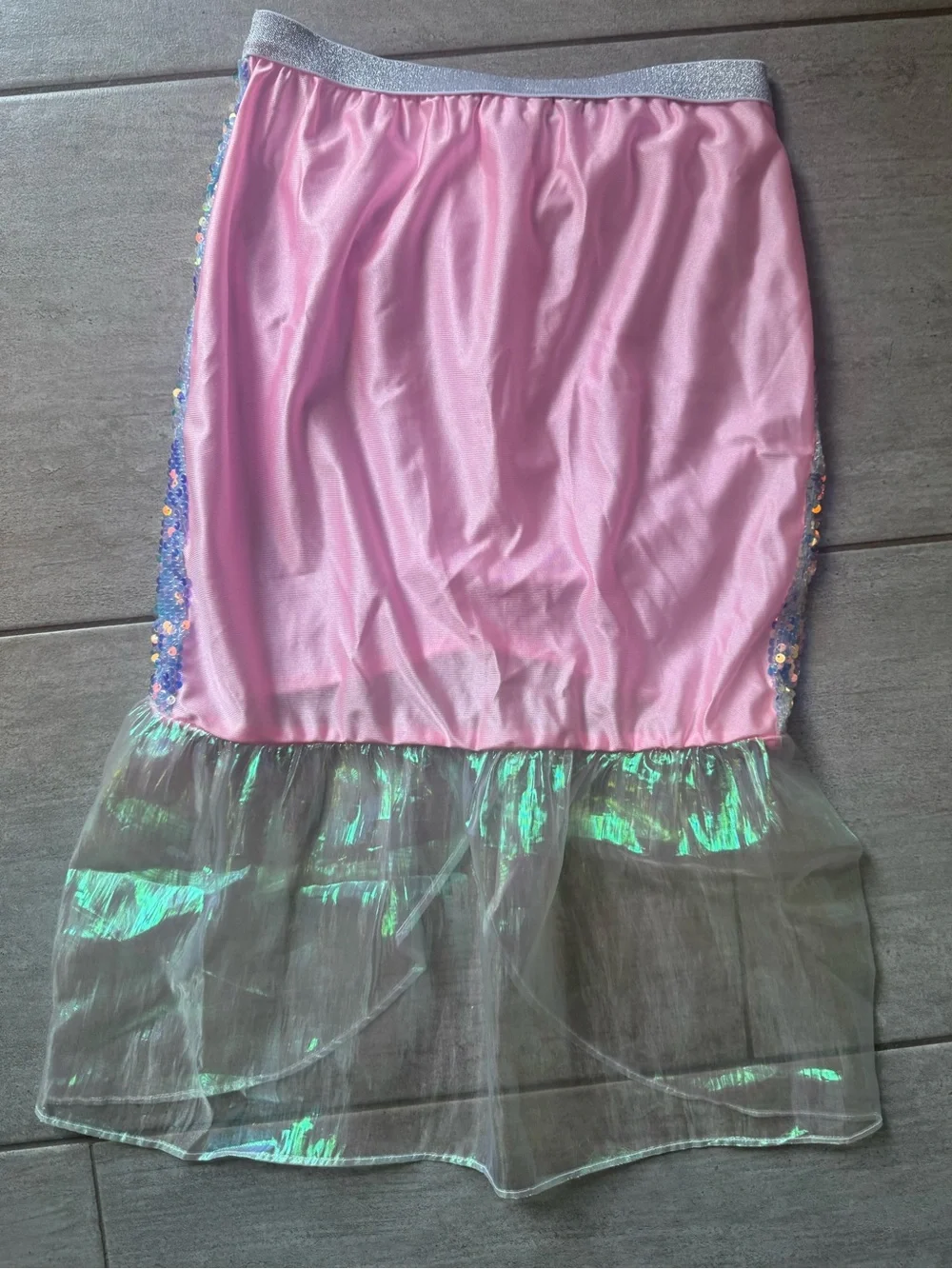 Kids Iridescent Sequin Mermaid Skirt - Pink